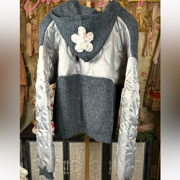 🆕 POL Charcoal and Silver Hooded Puffer sweater/Jacket NWOT - Picture 12 of 12